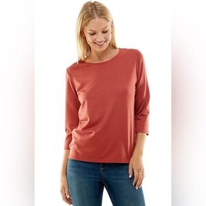 Southern Lady-‎ Coral Long Sleeve Top Size S